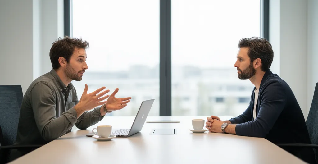 Réunion entre un candidat franchisé et un conseiller en financement professionnel